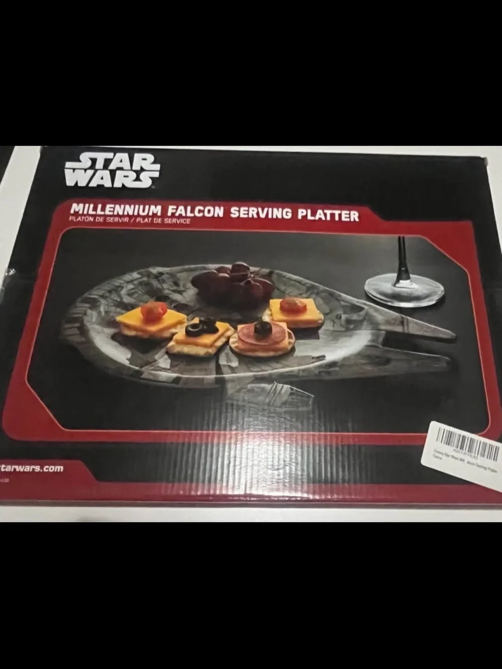 NWT Star Wars Millennium Falcon Platter in Gray with Red Accents